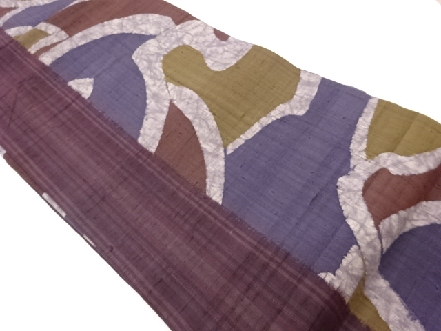 JAPANESE NAGOYA OBI / TSUMUGI / WOVEN GEOMETRIC